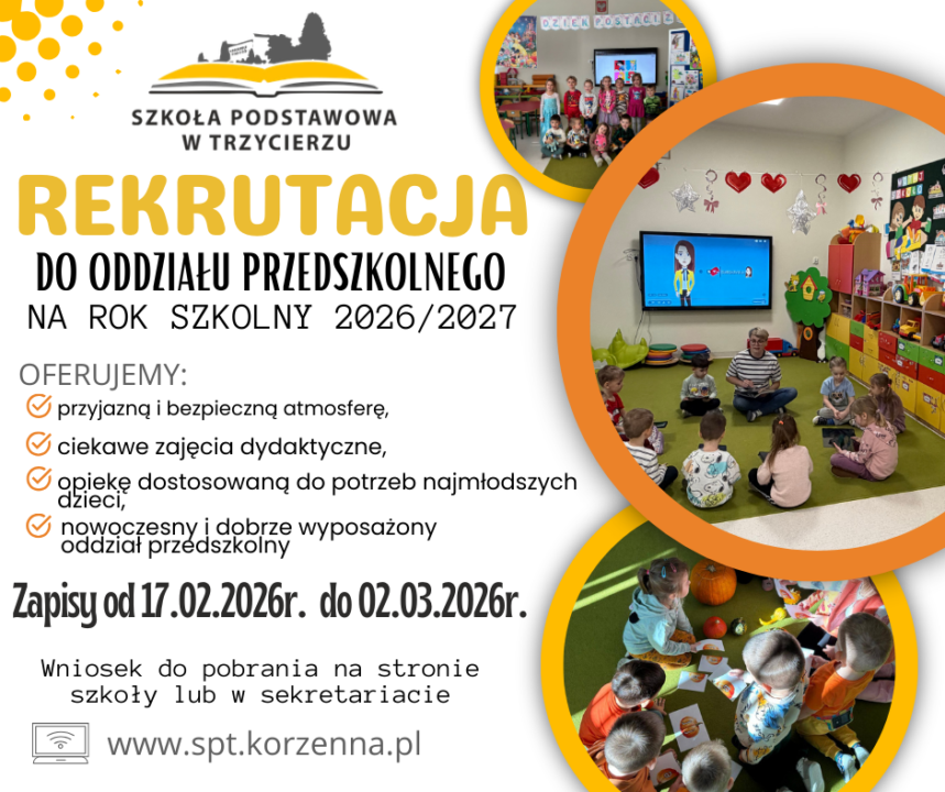 Miniaturka artykułu Rekrutacja do oddziału przedszkolnego na rok szkolny 2026/2027