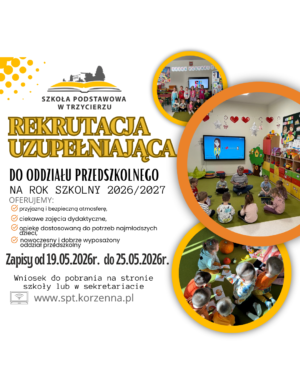 Miniaturka artykułu REKRUTACJA UZUPEŁNIAJĄCA DO ODDZIAŁU PRZEDSZKOLNEGO